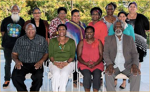 Australian South Sea Islanders National Representative Board a landmark achievement... Natalie Pakoa - President, Dennis Bobongie - Vice President, Alan Johnson - Treasurer, Jennifer Darr - Secretary, Lesley Yasso, Natalie Franks, Louise Pfeffer, Sandra Georgio, Christine Monday, Darryl Lingwoodock, Fiona Mount, Emelda Davis.