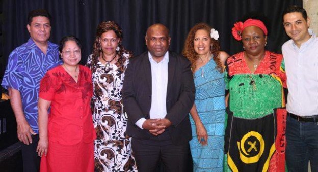 LIVERPOOL LORD MAYOR (far right), SAMOA HIGH COMMISSIONER (far left), VANUATU HIGH COMMISSIONER (middle)