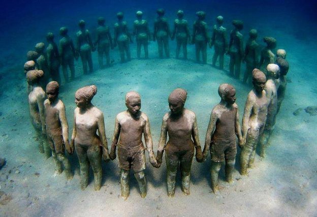 Grenada West Indies - underwater monument to slavery.