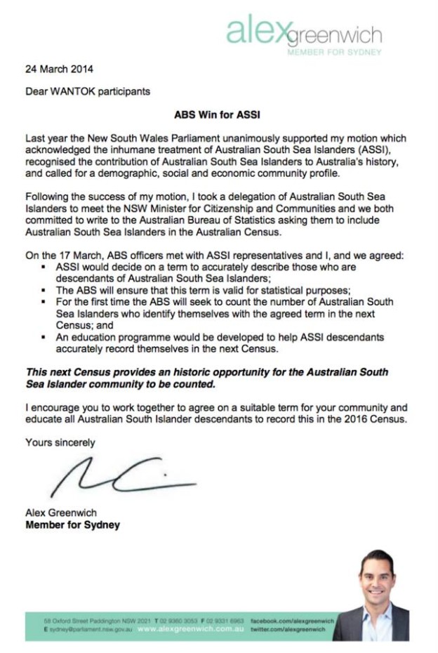 Letter from Alex Greenwich