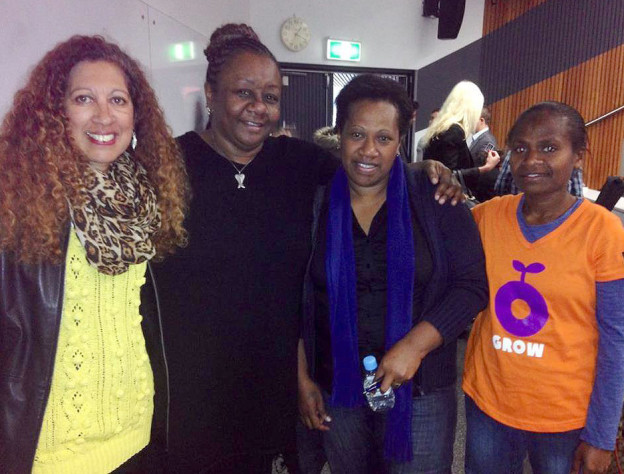 (left) Lola Forester,Emelda Davis,Shirley Tokon (program manager Climate Change Adaption), Mala Silas (Adaption Officer) - University of Sydney presentation